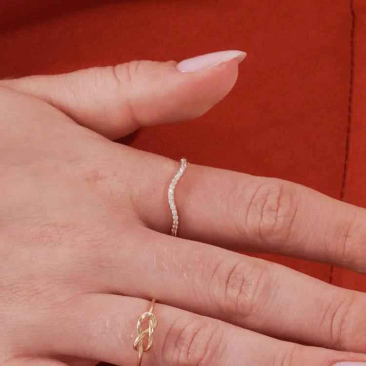 Real Gold Plain Knot Ring 6383 (SIZE 4.5) R2345