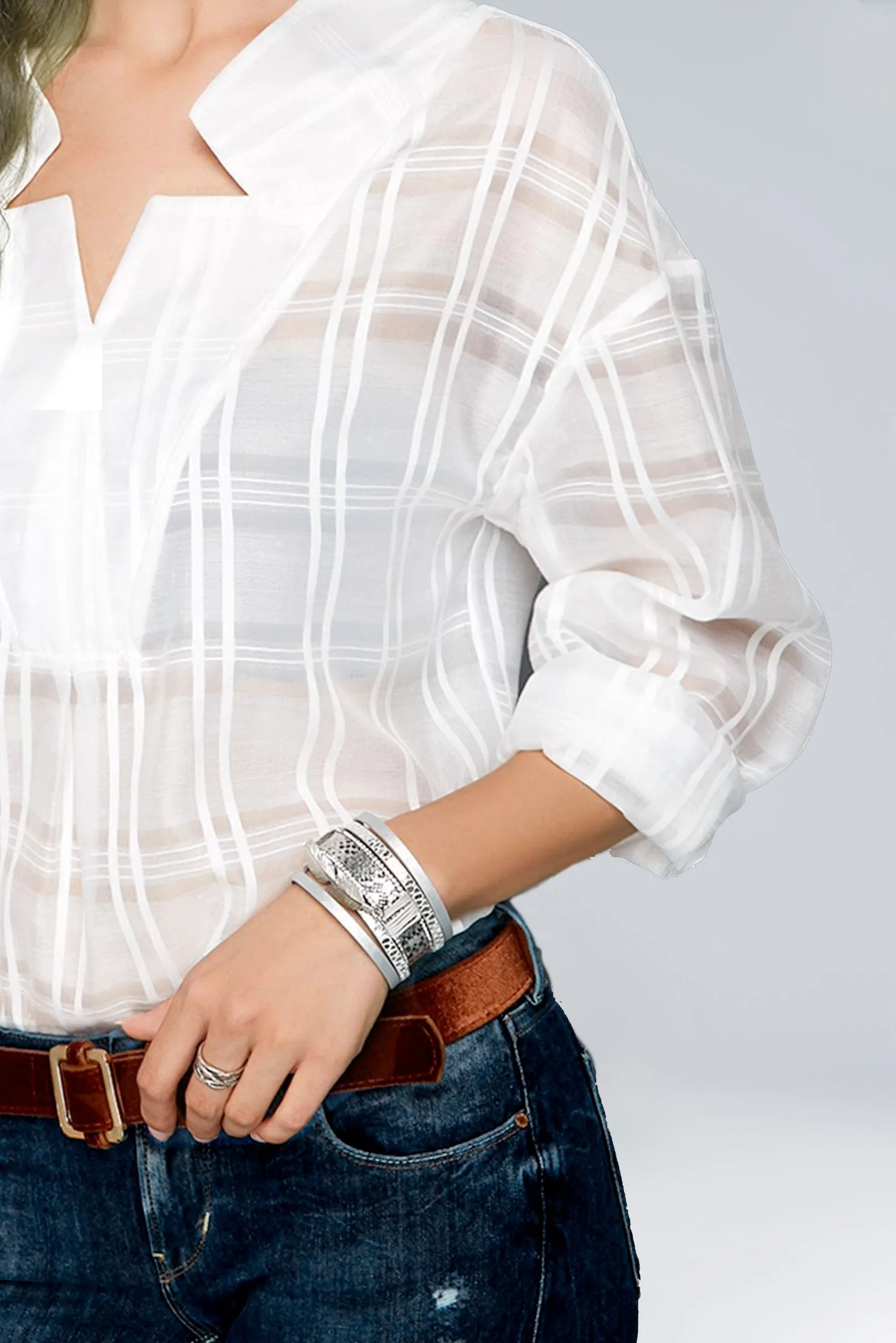 Semi Sheer Tunic Top