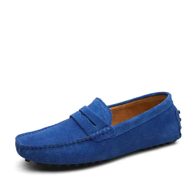 Spring Summer Men's Loafers Comfortable Flat Casual Shoes Men Breathable Slip-On Soft Leather Driving Shoes Moccasins v1