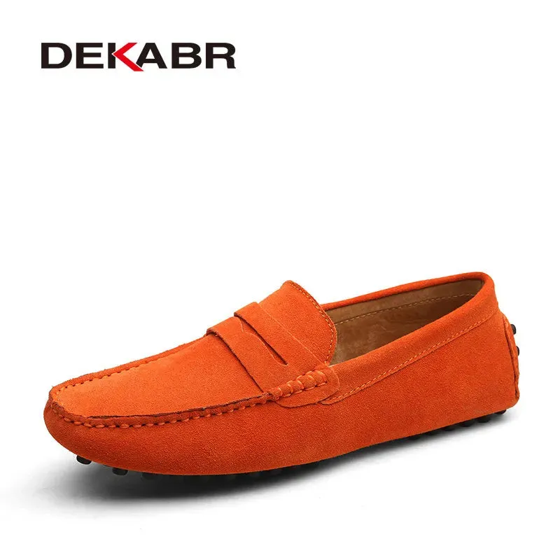 Spring Summer Men's Loafers Comfortable Flat Casual Shoes Men Breathable Slip-On Soft Leather Driving Shoes Moccasins v1