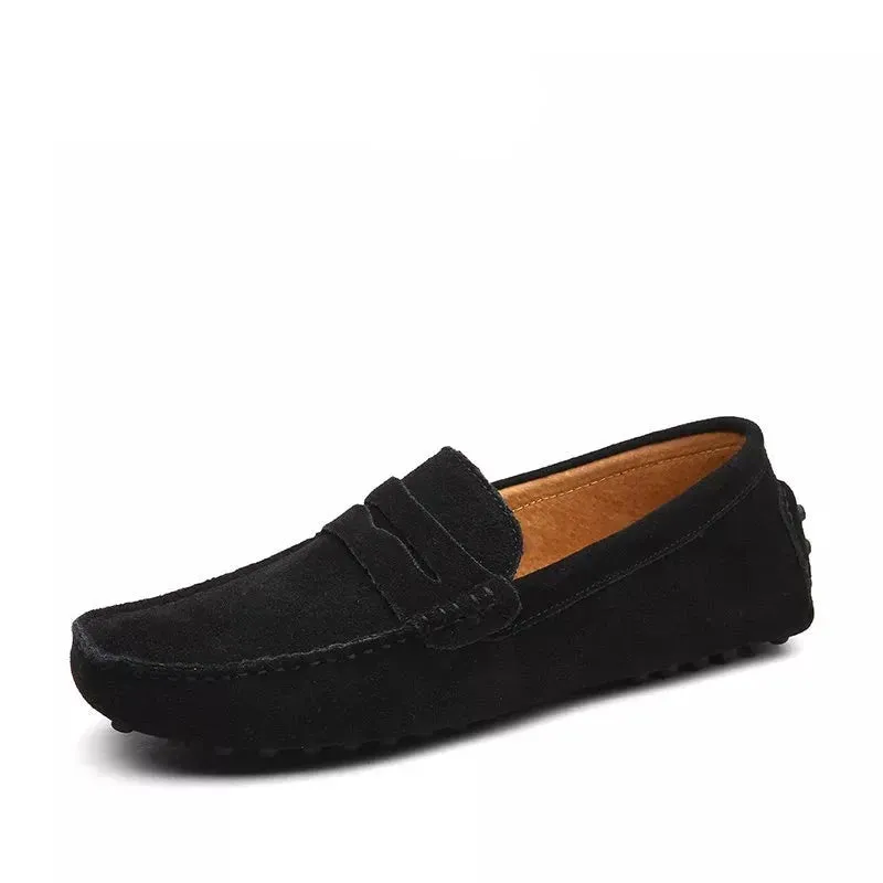 Spring Summer Men's Loafers Comfortable Flat Casual Shoes Men Breathable Slip-On Soft Leather Driving Shoes Moccasins v1
