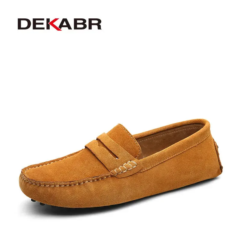 Spring Summer Men's Loafers Comfortable Flat Casual Shoes Men Breathable Slip-On Soft Leather Driving Shoes Moccasins v1
