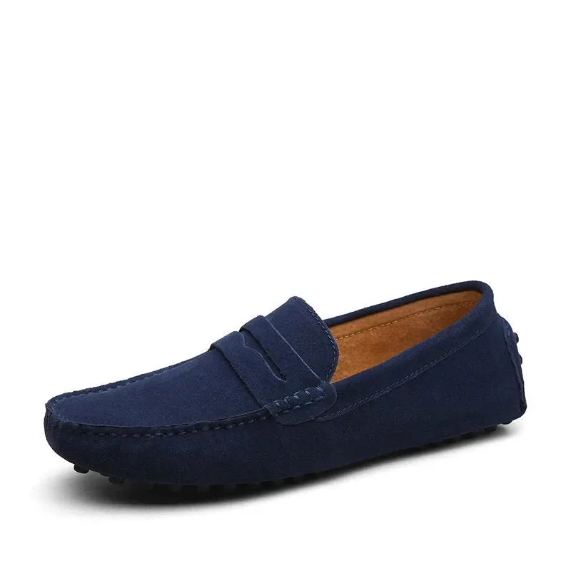 Spring Summer Men's Loafers Comfortable Flat Casual Shoes Men Breathable Slip-On Soft Leather Driving Shoes Moccasins v1