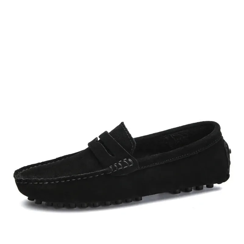 Spring Summer Men's Loafers Comfortable Flat Casual Shoes Men Breathable Slip-On Soft Leather Driving Shoes Moccasins v1