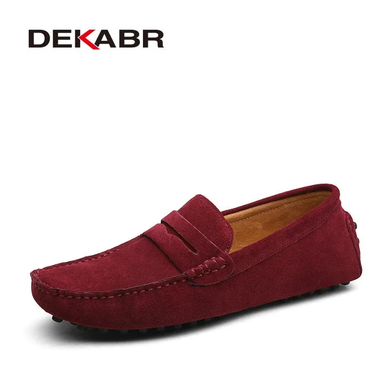 Spring Summer Men's Loafers Comfortable Flat Casual Shoes Men Breathable Slip-On Soft Leather Driving Shoes Moccasins v1