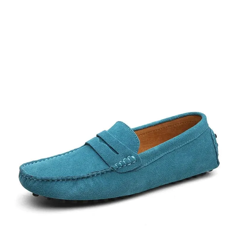Spring Summer Men's Loafers Comfortable Flat Casual Shoes Men Breathable Slip-On Soft Leather Driving Shoes Moccasins v1