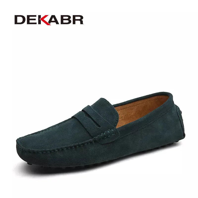 Spring Summer Men's Loafers Comfortable Flat Casual Shoes Men Breathable Slip-On Soft Leather Driving Shoes Moccasins v1
