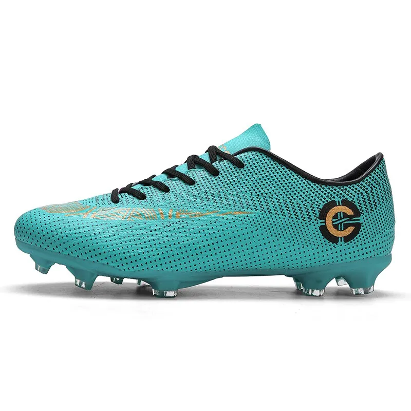 Toleet New Men's Soccer Shoes Long Spike Teens Training Football Boots Turf Large Size Soccer Cleats Sneakers Non-Slip Ankle Zapatos