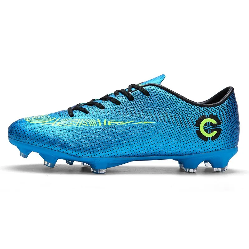 Toleet New Men's Soccer Shoes Long Spike Teens Training Football Boots Turf Large Size Soccer Cleats Sneakers Non-Slip Ankle Zapatos