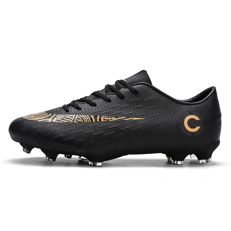 Toleet New Men's Soccer Shoes Long Spike Teens Training Football Boots Turf Large Size Soccer Cleats Sneakers Non-Slip Ankle Zapatos