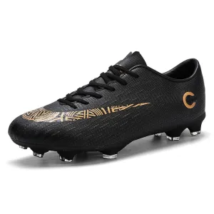 Toleet New Men's Soccer Shoes Long Spike Teens Training Football Boots Turf Large Size Soccer Cleats Sneakers Non-Slip Ankle Zapatos