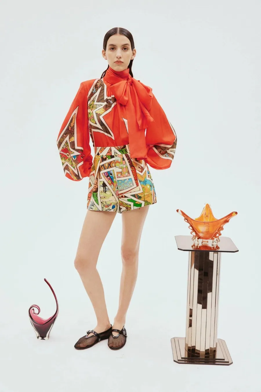 Ziggy Silk Blouse Red